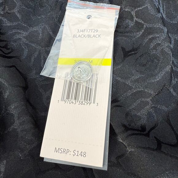 Nanette Lepore Jacket Women's M Black Sequin Accents Denim Trimmed Lined NWT - Picture 9 of 12